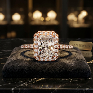 Anillo de Compromiso con Diamante de Corte Radiante, Chapado en Rodio, Estilo Vintage, Certificado IGI, Diamante Cultivado en Laboratorio, Oro de 10K, 14K, 18K, Aniversario, Boda - Product Image 1