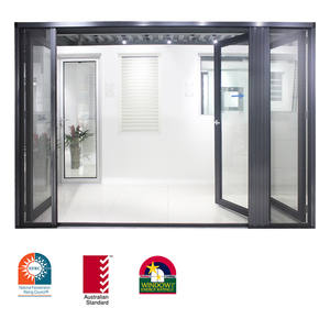 NFRC Aluminio Bi Plegable Deslizante Exterior Patio Puertas de vidrio Mosquitera Pantalla de malla para casas - Product Image 3