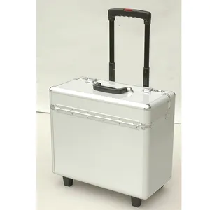 Varnish aluminum hard case luggage online,cheap luggage cases with Jacquard and Bag inner,jewelry trolley case