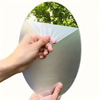 Miroir de salle de bain ovale en acrylique anti-explosion, style nordique, sans perçage, miroir souple pour toilettes, miroir adhésif pour la maison