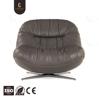 Chaise de loisir italienne de luxe nouveau design en cuir nappa chaise à siège unique haut de gamme moderne et confortable pour meubles de salon villa