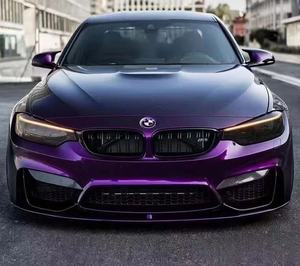 ฟิล์มไวนิลเปลี่ยนสีรถยนต์คุณภาพสูง ขนาด 1.52*17 เมตร แบบมีกาวในตัว PET ปราศจากฟองอากาศ สีม่วงมิดไนท์ เงาแบบอัลตร้ากลอส - Product Image 2