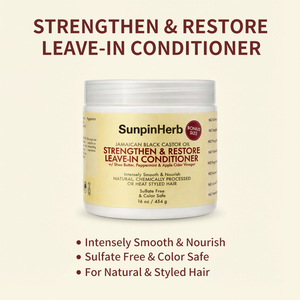 Acondicionador sin enjuague fortalecedor y restaurador con aceite de ricino negro jamaicano, manteca de karité y menta para cabello seco y dañado - Product Image 3