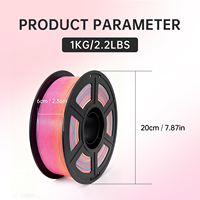 Filaments d'impression 3D WEIDI haute précision à faible rétrécissement, 1,75 mm, 1 kg, PETG dégradé, filament plastique 1,75 mm pour extrusion