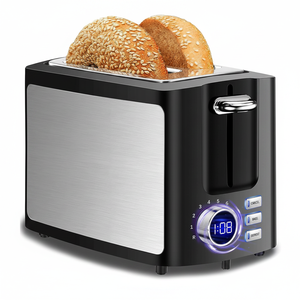 Best Rated 2-Slice Wide Slot <b>Toaster</b> with LCD <b>Digital</b> Countdown Timer Bagel/Defrost/Ca Features Prime Display Smart <b>Toasters</b> - Product Image 2