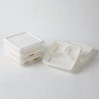 Boîtes à déjeuner à bento et bagasse jetables à 3 compartiments, 7 pouces, 20 paquets