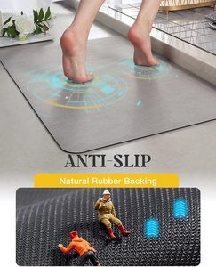 Skymoving Nieuwe Badmat Rubber Antislip Snel Droogend Grijs Badmatten Antislip Absorberende Diatomiet Badmat - Product Image 5