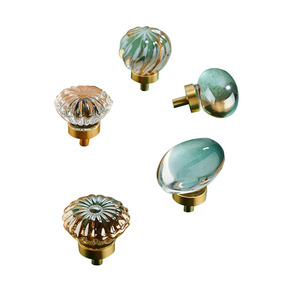 Pumpkin Round <strong>Crystal</strong> Single Small <strong>Knob</strong> <strong>Cabinet</strong> Furniture Drawer Handle Kitchen Hardware Brass Handle - Product Image 2