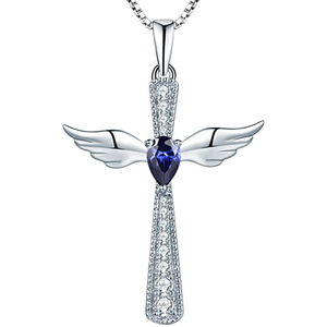 Collana con ciondolo a forma di ala d'angelo per donna, gioielli semplici e alla moda, regalo per l'uso quotidiano - Product Image 1