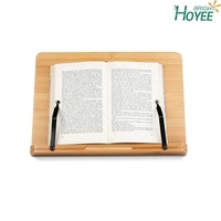 Table de recettes pliable réglable en bambou, support pour livre de cuisine, ordinateur portable, livre, pour la lecture