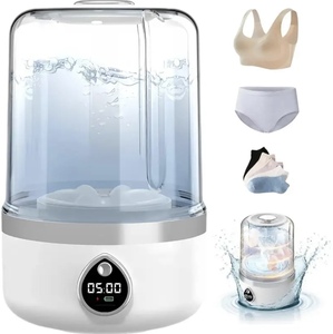 Nueva Mini Lavadora Plegable <span class=keywords><strong>de</strong></span> Plástico con Alimentación USB, Lavadora Portátil Semiautomática Todo en Uno para Ropa Interior y Calcetines - Product Image 1