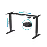 Bureau de travail moderne convertible à moteur électrique unique, réglable en hauteur (695-1145 mm) et en largeur (1050-1630 mm), robuste