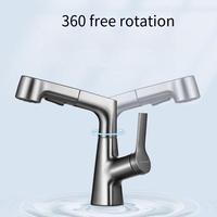 Robinet de lavabo domestique monotrou au design moderne, chaud et froid, réglable à 360 °