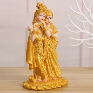 Estatua <span class=keywords><strong>de</strong></span> Resina <span class=keywords><strong>de</strong></span> Feng Shui, Hermosa Estatua del Dios Radha Krishna, Ídolo del Amor, Escultura del Dios Hindú, Adornos <span class=keywords><strong>de</strong></span> Templo Indio para Regalo <span class=keywords><strong>de</strong></span> Diwali - Product Image 3
