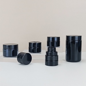 Hot Selling Empty Round Black Uv Glass Concentrate Jar 10ml 30ml 50ml 100ml 300ml 500ml 1000ml Violet Glass Jar With Lids - Product Image 1