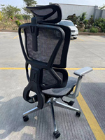Chaise de bureau ergonomique moderne à dossier haut pour patron, chaise de direction noire avec fonction pivotante, en cuir et en métal