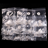 TSZS Faux ongles courts à couverture complète, transparents, ovales, produits professionnels pour salons de manucure, vente en gros, pointes d'ongles acryliques rondes