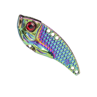 Leurre Artificiel Rigide Longue Portée Scale Vib en Alliage de Zinc avec Paillettes Blanches pour Pêche au Bar, au Tilapia et en Eau Douce (Casting)
