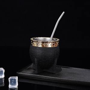8oz Leather <strong>Argentina</strong> Mate Cup Stainless Steel 304 <strong>Yerba</strong> Mate Gourd Vacuum Insulated Stainless Steel <strong>yerba</strong> mate cup leather - Product Image 1
