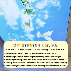 Tấm trần căng PVC màng phủ, hai lớp, đã được duỗi sẵn, bảo hành chất lượng 15 năm, màu xanh trời kiến trúc - Product Image 5