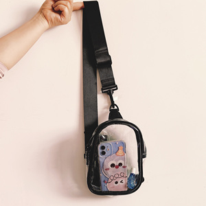 Bolsos de Mensajero Transparentes con Letras Clásicas, Aprobados para Estadios, de PVC Impermeable, Unisex, con Cierre de Cremallera, para Hombro y Pecho, para Verano, Invierno y Otoño - Product Image 5