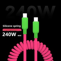 Câble de charge rapide USB Type-C en silicone coloré 240W C-C compatible avec CarPlay pour iPhone 16 et appareils Android