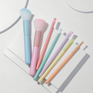 ชุดแปรงแต่งหน้ามาการองสีสันสดใส 7 ชิ้นแปรงทาแป้งฝุ่น อายแชโดว์ เครื่องมือเสริมความงาม - Product Image 5
