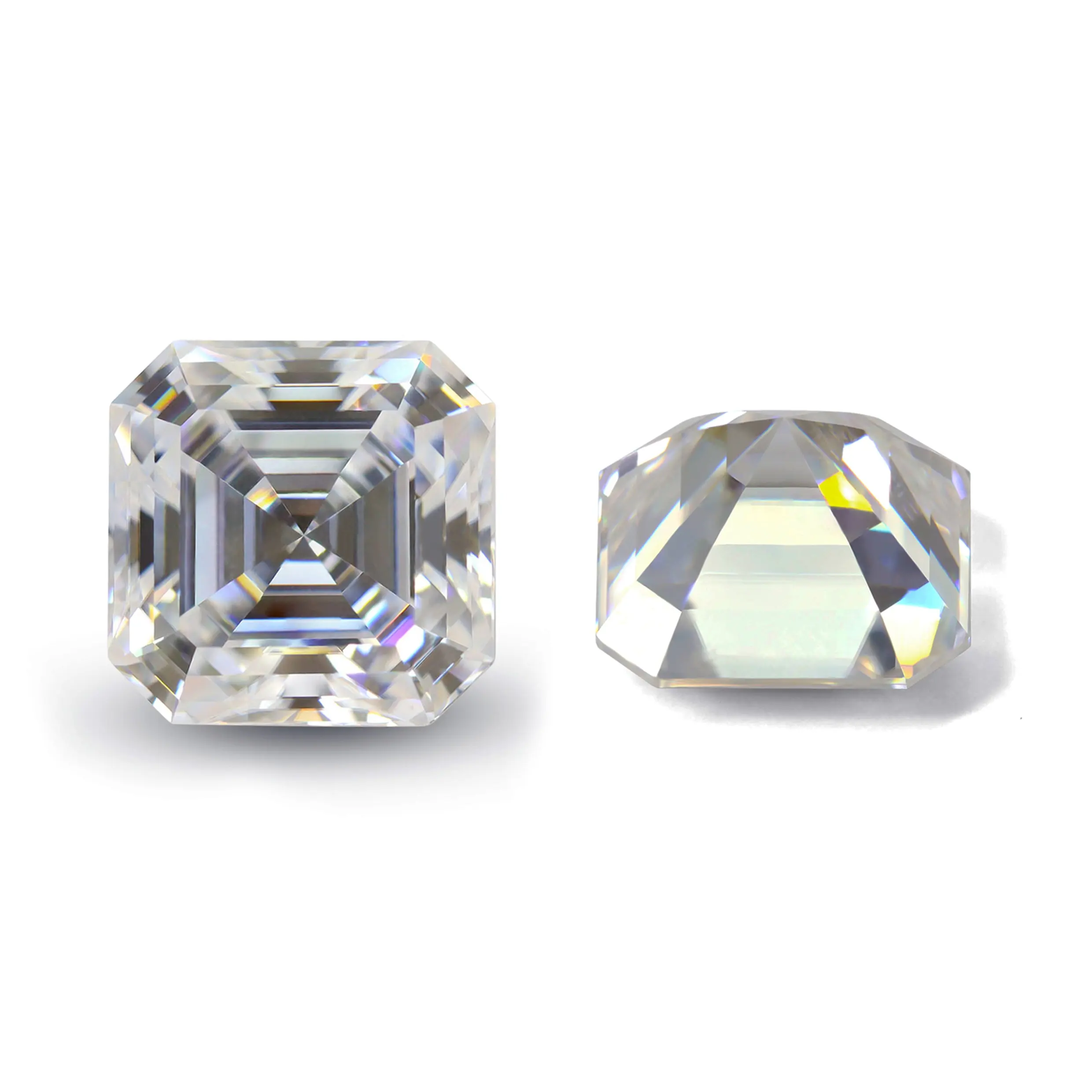 Factory Price White D Color Loose Moissanite 1ct 2ct 3ct Asscher Cut Synthetic Moissanite Pass Diamond Test Gemstone