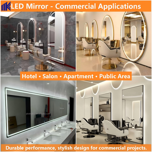 Miroir de salle de bain intelligent 1500 mm x 800 mm pour hôtels modernes avec éclairage LED à capteur tactile et fonction anti-buée - Product Image 4