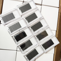 Extensions de cils personnalisés en cachemire coréen avec mélange de plateau à cils simples, foncé mat 0.07 0.05 0.03 0.02