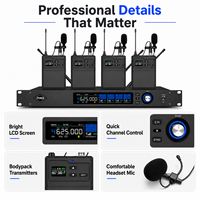 Système de microphone sans fil UHF à quatre canaux SPQ4-L Pro, adapté aux conférences, aux spectacles sur scène