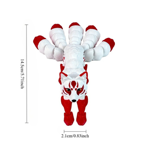Giocattolo decorativo di decompressione modello regalo di volpe articolato a cinque code stampato in 3D - Product Image 2