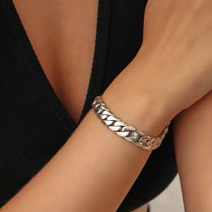 Bracelet en argent sterling 925 avec pierre naturelle, chaîne simple, 10 mm, fait main, bijoux romantiques turcs pour femmes - Product Image 3