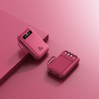Chargeur portable, nouveau modèle 20000mAh, charge rapide 20W, mini batterie externe, écran LED, 4 câbles intégrés, logo OEM, haute capacité 20000mAh