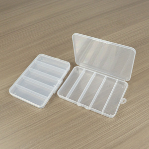 Transparent Plastic Fishing Tackle Box 5 Compartment PP <b>Medium</b> Size Covered Storage <b>Case</b> For Lure Hook Organizing Desktop Use - Product Image 2