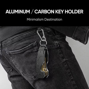 سلسلة مفاتيح عصرية من ألياف الكربون وسبائك الألومنيوم للرجال سكين أدوات متعددة للأنشطة الخارجية لمنظم المفاتيح هدية EDC - Product Image 4