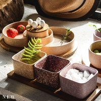 Ensemble de bols en céramique de style européen en porcelaine colorée haut de gamme, écologiques, pour tapas, collations, sauces, soja, sushi