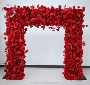 S731 8x8ft 7D الورود الأرجواني مجموعة الأزهار النسيج الزواج مني مربع زهرة خلفية الأقواس لاقتراح حفل زفاف الديكور - Product Image 4