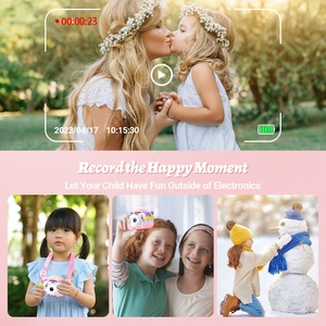 Kinderkamera für den Außenhandel, Rosa Regenbogen-Welpen-Design, Mini-Fotokamera, Silikon, Sturzsicher, HD 2,0-Zoll-Bildschirm, Video & Foto - Product Image 6