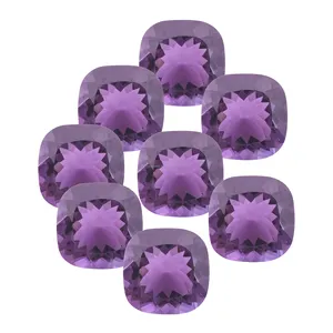 Vendedor verificado 8mm -15mm forma de cojín amatista brasileña corte facetado piedra preciosa suelta para hacer joyería fabricante proveedor - Product Image 1