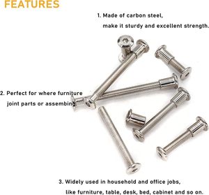 Fabrika özel paslanmaz çelik altıgen başlı soket cıvata ve namlu somun M6 M8 M10 mobilya ortak bağlayıcı cıvata ve kapak somun kiti için - Product Image 5