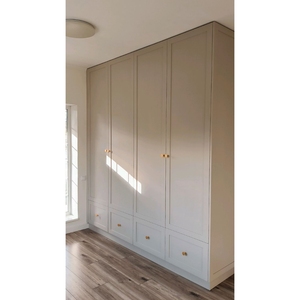 Prima büyük kapasiteli ahşap gardırop çift asılı alanı ve çekmece depolama için çağdaş ev iç - Product Image 5