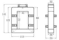 Transformateur de courant toroïdal monophasé de type fenêtre KHCT9R1D9 600A/5A 800A/5A à noyau divisé 50/60Hz 0.66/0.72kV