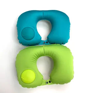 Travesseiro de viagem inflável, dobrável, leve, confortável, de escritório, alta qualidade em formato de u, almofada de viagem