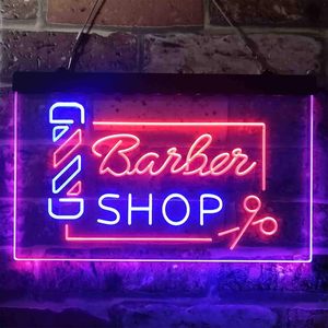 Barbershop dual-color LED neon <b>sign</b> USB powered dimmable ambient light shop window decoration light indicator luminous <b>sign</b> 5V - Product Image 3
