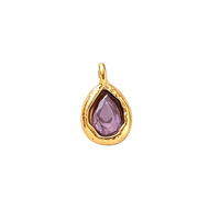 Pendentif délicat en pierre de naissance, breloque en cristal de pierre précieuse du mois de naissance, breloque ronde en pierre de naissance pour la fabrication de bijoux DIY, cadeau personnalisé