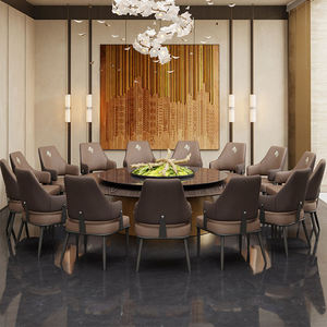 Sedia da Pranzo Moderna di Lusso <span class=keywords><strong>in</strong></span> Stile Francese con Rivestimento <span class=keywords><strong>in</strong></span> <span class=keywords><strong>Pelle</strong></span>, Struttura <span class=keywords><strong>in</strong></span> Metallo <span class=keywords><strong>Marrone</strong></span> Stabile, Design Ecologico e Durevole per Hotel - Product Image 6
