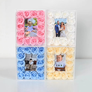 กรอบอะคริลิครูปดอกกุหลาบทำจากเรซิ่นมาใหม่กรอบกุหลาบนิรันดรนิรันดราสกันเสียหายอินฟินิตี้กรอบของขวัญ - Product Image 5