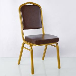 เก้าอี้จัดเลี้ยงแบบซ้อนได้หนัง PU สีแดงสีน้ำเงินสีดำสำหรับงานเลี้ยงงานแต่งงานโรงแรมเฟอร์นิเจอร์ห้องโถงจัดเลี้ยงสีทอง - Product Image 6