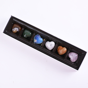 Yedi çakra taş 7 renk seti Yoga çakra düzensiz Reiki şifa kristalleri taş kalp şeklinde kristal hediye kutusu - Product Image 4